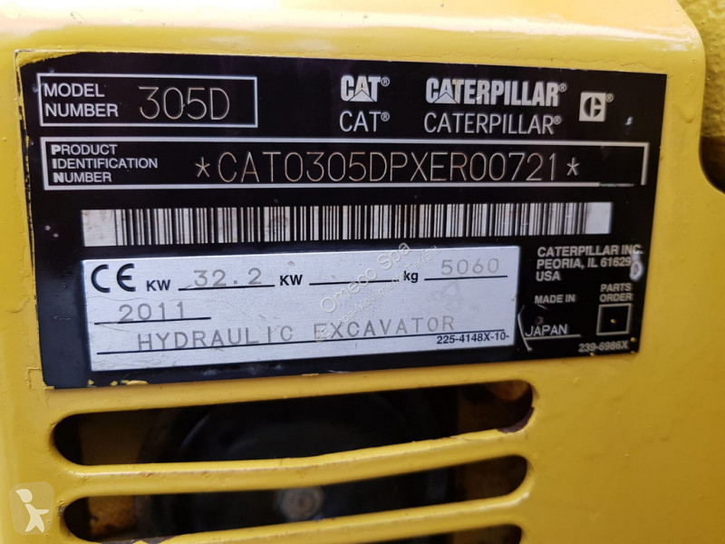 Mini escavatore Caterpillar 305D-CR usato 2011 - 5657 heures - Ref. PXER00721 - Photo 22
