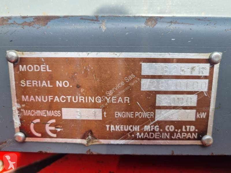 Escavatore cingolato Takeuchi TB 25 FR usato 2000 - 4700 heures - Ref. 7988574 - Photo 13